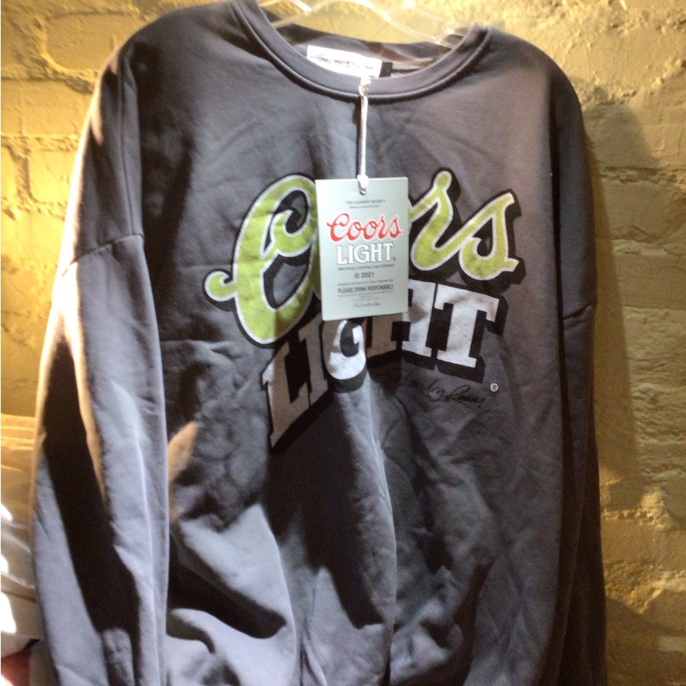 NEW! Laundry Room Coors Light Gray Sweatshirt